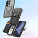 Dux Ducis Lawa Leather Case for Samsung Galaxy S25 Ultra with Detachable Magnetic Wallet - Black - Cell phone cases