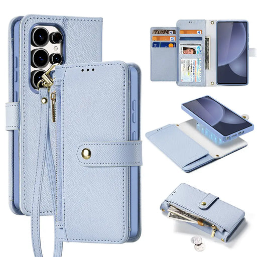 Dux Ducis Lawa Leather Case for Samsung Galaxy S25 Ultra with Detachable Magnetic Wallet - Blue - Cell phone cases