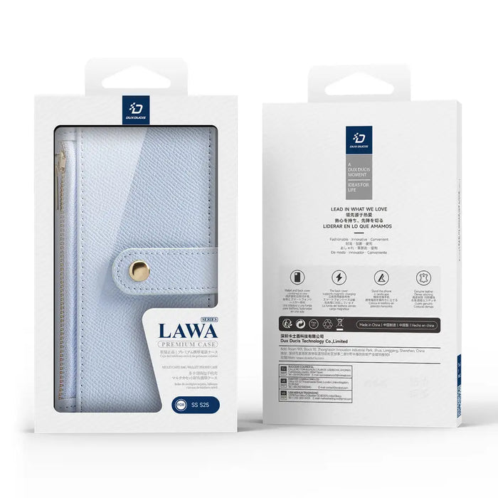 Dux Ducis Lawa Leather Case for Samsung Galaxy S25 with Detachable Magnetic Wallet - Blue - Cell phone cases