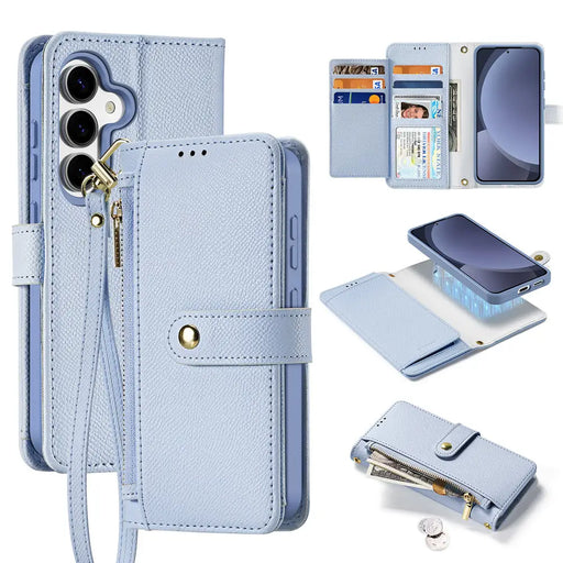 Dux Ducis Lawa Leather Case for Samsung Galaxy S25 with Detachable Magnetic Wallet - Blue - Cell phone cases