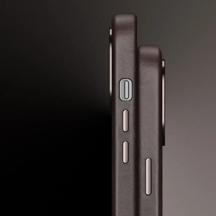 Dux Ducis Naples Case for iPhone 14 Leather Cover (MagSafe Compatible) Dark Brown - Cell phone cases