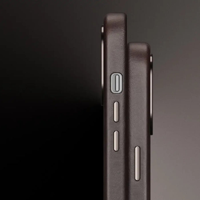 Dux Ducis Naples Case for iPhone 14 Pro Leather Cover (MagSafe Compatible) Dark Brown - Cell phone cases