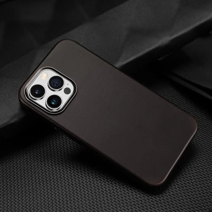 Dux Ducis Naples Case for iPhone 14 Pro Leather Cover (MagSafe Compatible) Dark Brown - Cell phone cases