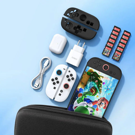 Dux Ducis Nintendo Switch 2 Case with Handle and Game Compartments - Black - Gaming accessories<<<HurtelXML