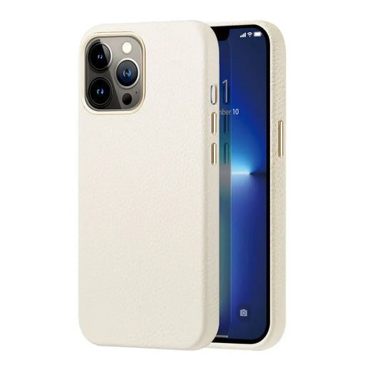 Dux Ducis Roma leather case for iPhone 13 Pro Max elegant genuine leather case white - Cell phone cases