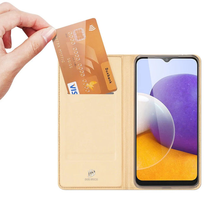 Dux Ducis Skin Pro Bookcase type case for Samsung Galaxy A22 4G golden - Cell phone cases and covers<<<HurtelXML