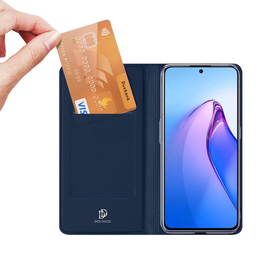 Dux Ducis Skin Pro case for Oppo Reno 8 Pro flip cover card wallet stand blue - Cell phone cases and covers<<<HurtelXML