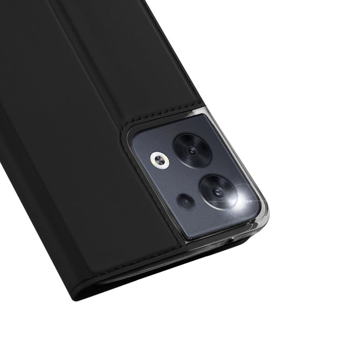 Dux Ducis Skin Pro case for Oppo Reno 8 flip cover card wallet stand black - Cell phone cases and covers<<<HurtelXML