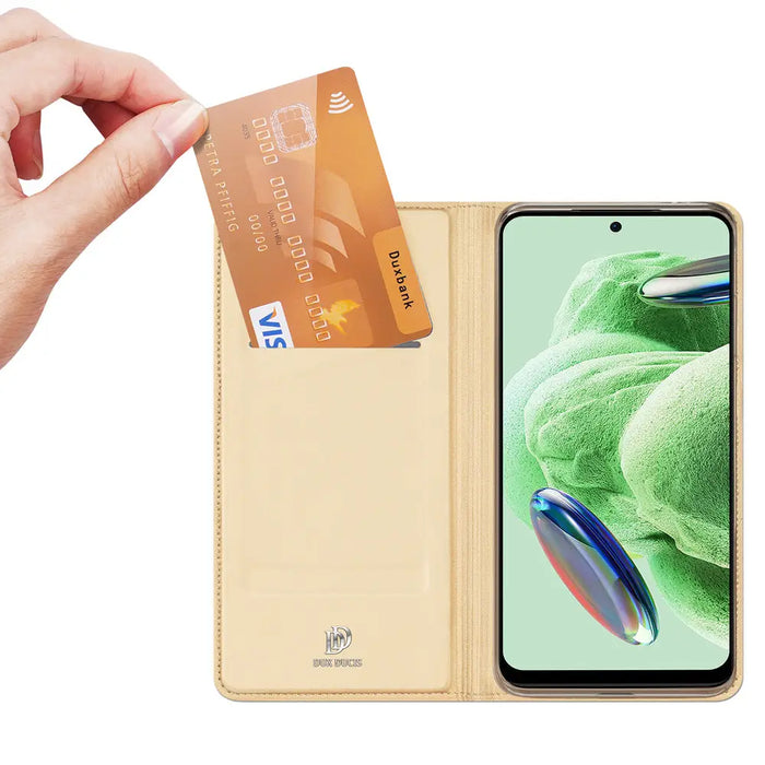 Dux Ducis Skin Pro Case for Xiaomi Redmi Note 12 Pro+ Flip Card Wallet Stand Gold - Cell phone cases