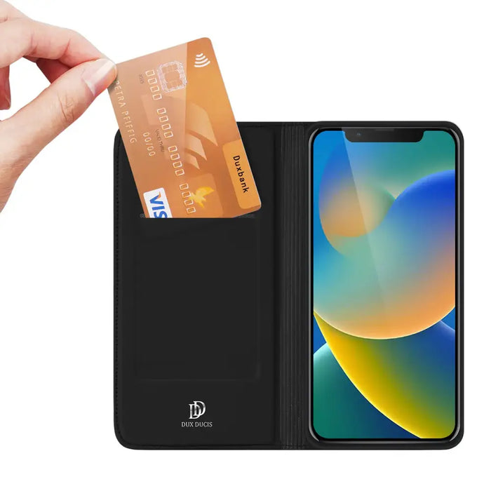 Dux Ducis Skin Pro holster case cover with flip iPhone 13/14 black - Cell phone cases and covers<<<HurtelXML