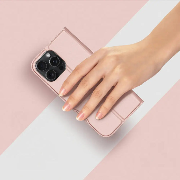 Dux Ducis Skin Pro iPhone 16 Pro Case with Flap and Card Slot - Pink - Cell phone cases and covers<<<HurtelXML