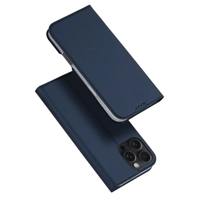 Dux Ducis Skin Pro iPhone 16 Pro Case with Flip and Card Slot - Blue - Cell phone cases and covers<<<HurtelXML