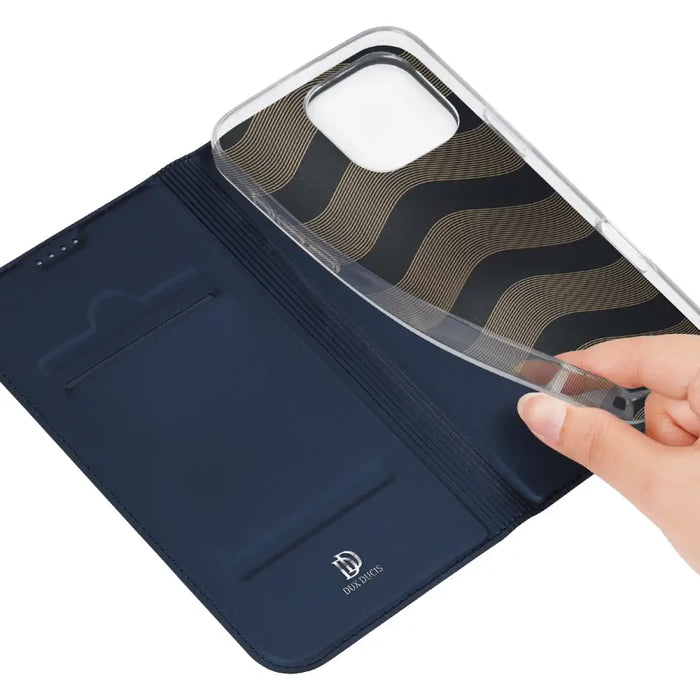 Dux Ducis Skin Pro iPhone 16 Pro Case with Flip and Card Slot - Blue - Cell phone cases and covers<<<HurtelXML