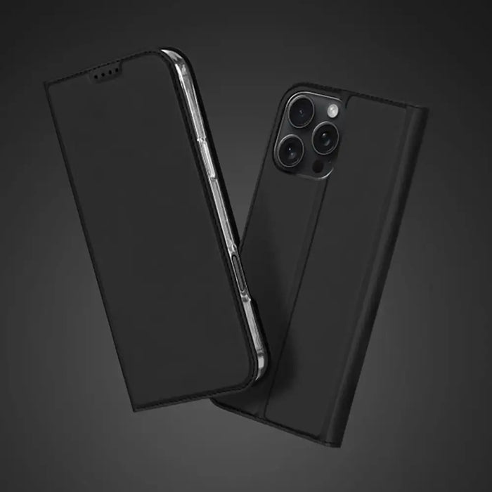 Dux Ducis Skin Pro iPhone 16 Pro Max Case with Flip and Card Slot - Black - Cell phone cases and covers<<<HurtelXML