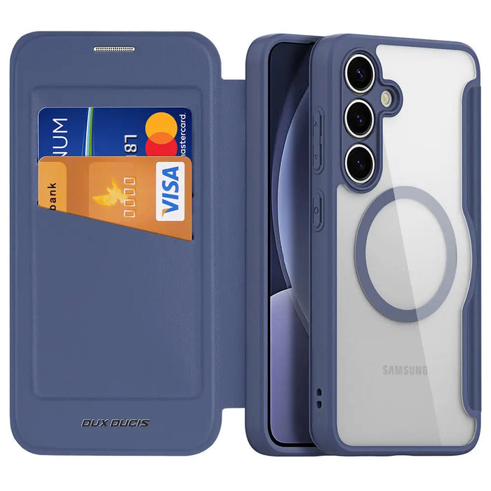 Dux Ducis Skin X Pro case for Samsung Galaxy S25+ with MagSafe and wallet - blue - Cell phone cases