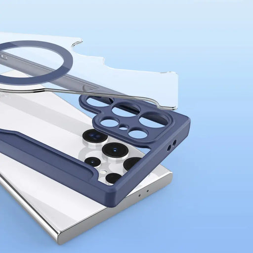 Dux Ducis Skin X Pro case for Samsung S24 Ultra with magnetic ring and flap - blue - Cell phone cases