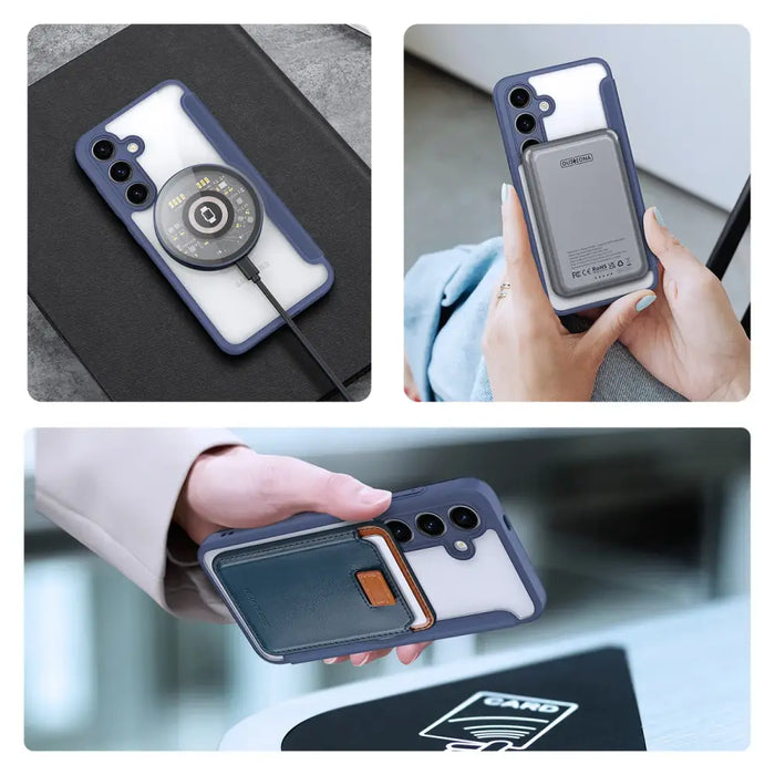 Dux Ducis Skin X Pro case for Samsung S24 with magnetic ring and flap - blue - Cell phone cases and covers<<<HurtelXML
