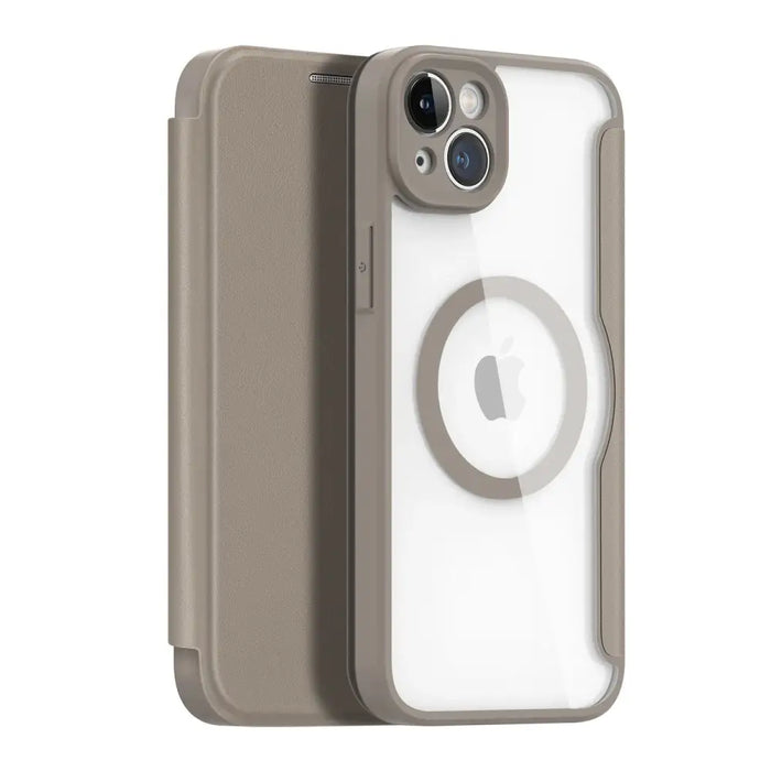 Dux Ducis Skin X Pro case iPhone 14 Plus MagSafe magnetic flip case beige - Cell phone cases and covers<<<HurtelXML