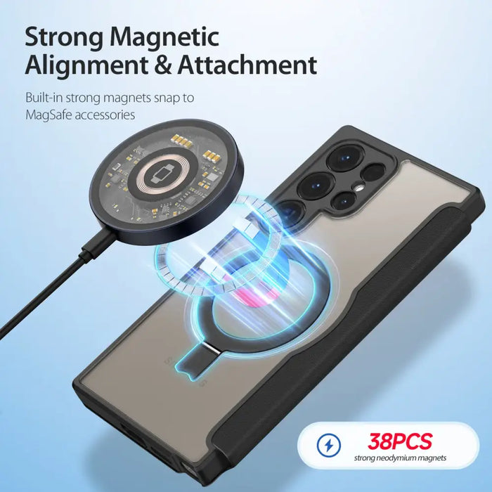 Dux Ducis Skin X Pro case with flap and magnetic ring for Samsung S24 Ultra - black - Cell phone cases