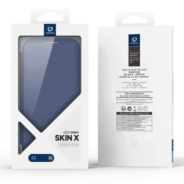 Dux Ducis Skin X Pro iPhone 16 Case with MagSafe and Flip - Blue - Cell phone cases and covers<<<HurtelXML