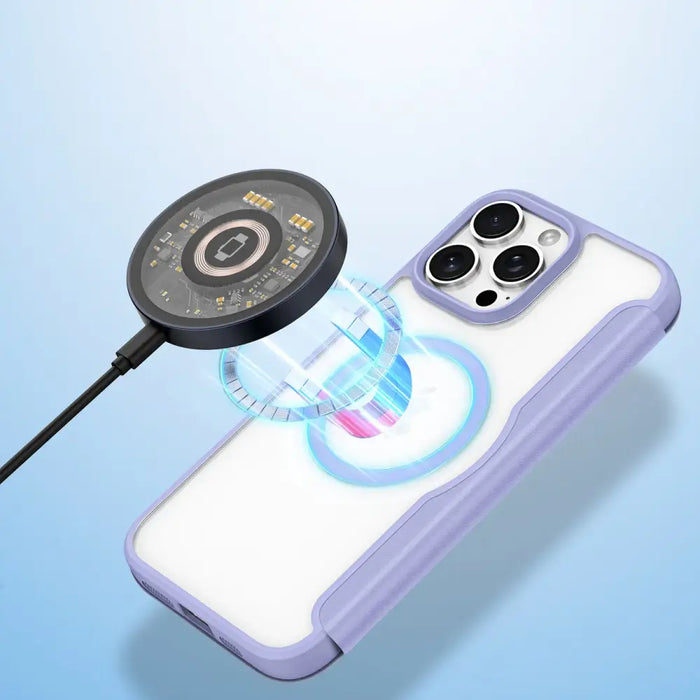 Dux Ducis Skin X Pro iPhone 16 Pro Case with MagSafe and Flip Cover - Purple - Cell phone cases and covers<<<HurtelXML