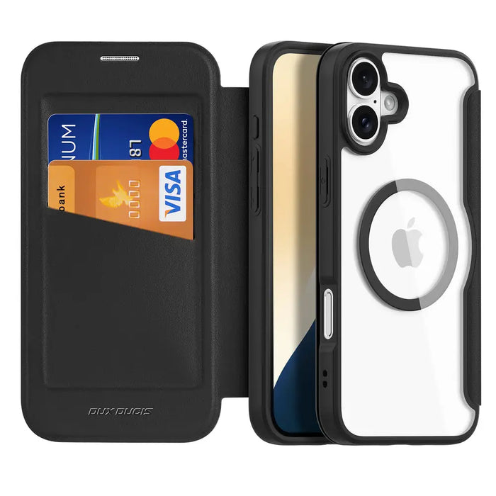 Dux Ducis Skin X Pro iPhone 16 Case with MagSafe and Flip Cover - Black - Cell phone cases and covers<<<HurtelXML