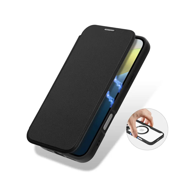 Dux Ducis Skin X Pro iPhone 16 Case with MagSafe and Flip Cover - Black - Cell phone cases and covers<<<HurtelXML