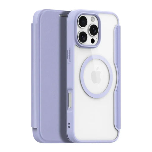 Dux Ducis Skin X Pro iPhone 16 Pro Max Case with MagSafe and Flip Cover - Purple - Cell phone cases