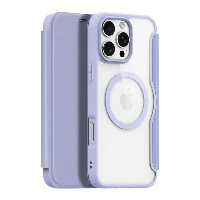 Dux Ducis Skin X Pro iPhone 16 Pro Max Case with MagSafe and Flip Cover - Purple - Cell phone cases