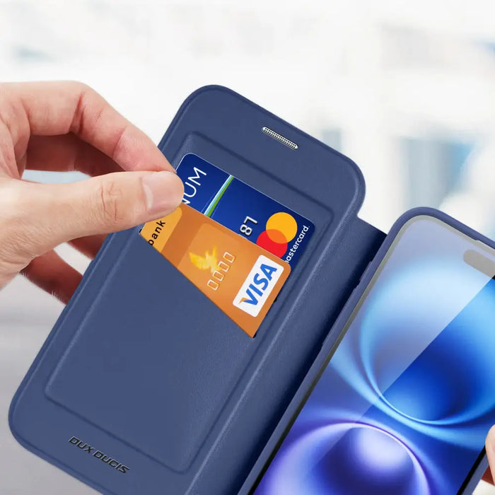 Dux Ducis Skin X Pro iPhone 17 Case with Wallet MagSafe Compatible - Blue - Cell phone cases and covers<<<HurtelXML