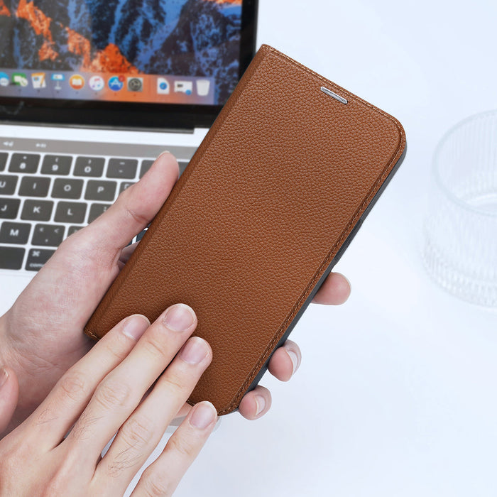 Dux Ducis Skin X2 case for iPhone 14 Pro case with magnetic flap brown - Cell phone cases and covers<<<HurtelXML