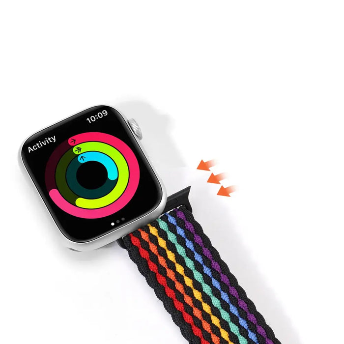 Dux Ducis Strap (Mixture II Version) Apple Watch SE strap 9 8 7 6 5 4 3 2 1 (41 40 38 mm) braided band dark stripes