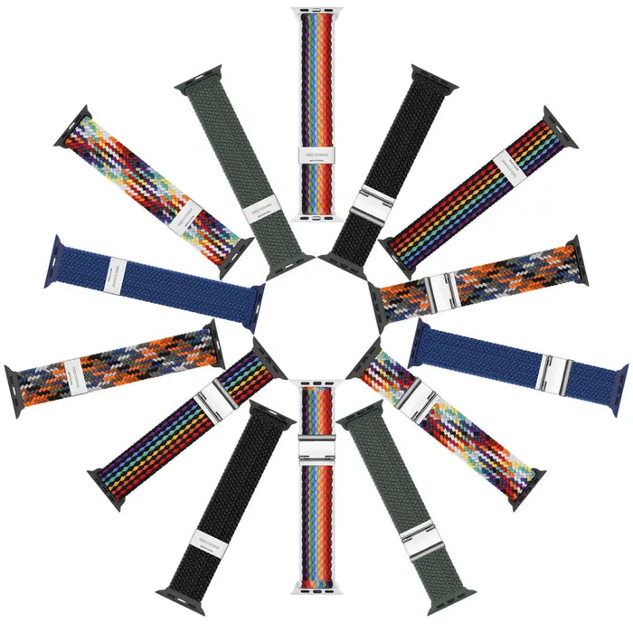 Dux Ducis Strap (Mixture II Version) Apple Watch SE strap 9 8 7 6 5 4 3 2 1 (41 40 38 mm) braided strap pale stripes