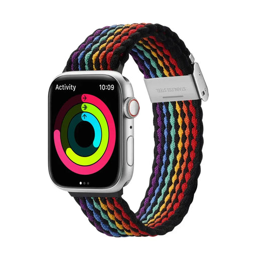 Dux Ducis Strap (Mixture II Version) Apple Watch SE strap 9 8 7 6 5 4 3 2 1 (41 40 38 mm) braided band dark stripes