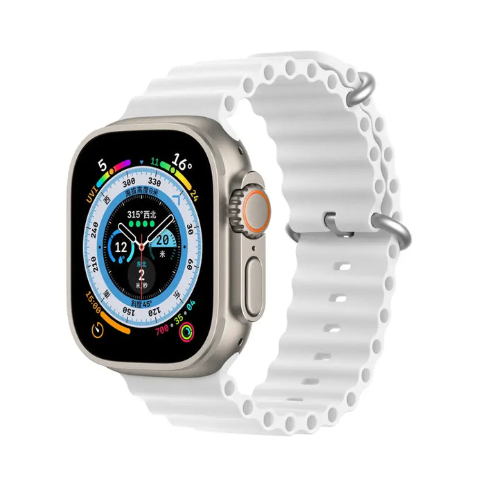 Dux Ducis Strap Watch Strap 9 / 8 / 7 / 6 / 5 / 4 / 3 / 2 / SE (41 / 40 / 38mm) Silicone Band Bracelet White (OceanWave