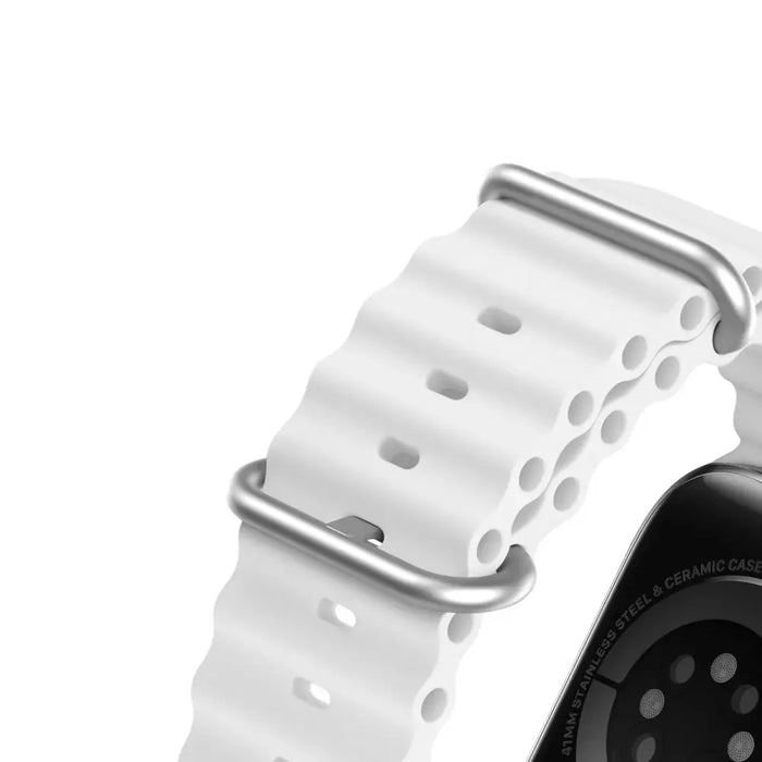 Dux Ducis Strap Watch Strap 9 / 8 / 7 / 6 / 5 / 4 / 3 / 2 / SE (41 / 40 / 38mm) Silicone Band Bracelet White (OceanWave