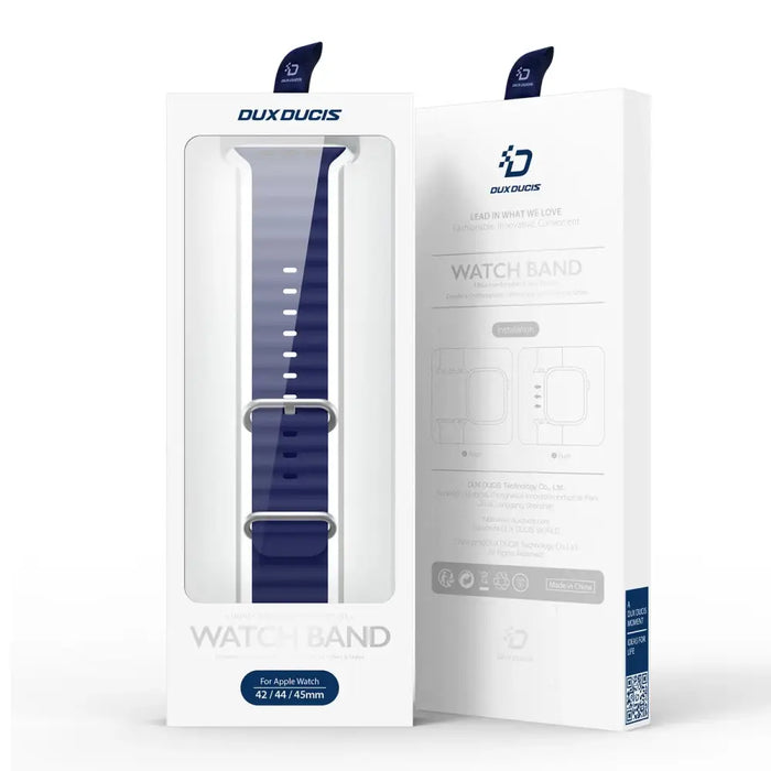 Dux Ducis Strap Watch Strap 9 / 8 / 7 / 6 / 5 / 4 / 3 / 2 / SE (41 / 40 / 38mm) Silicone Band Bracelet Navy Blue