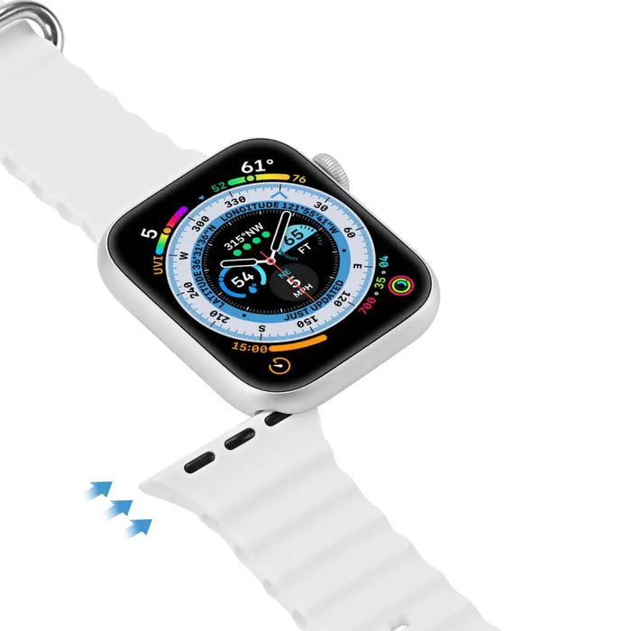 Dux Ducis Strap Watch Strap 9 / 8 / 7 / 6 / 5 / 4 / 3 / 2 / SE (41 / 40 / 38mm) Silicone Band Bracelet White (OceanWave
