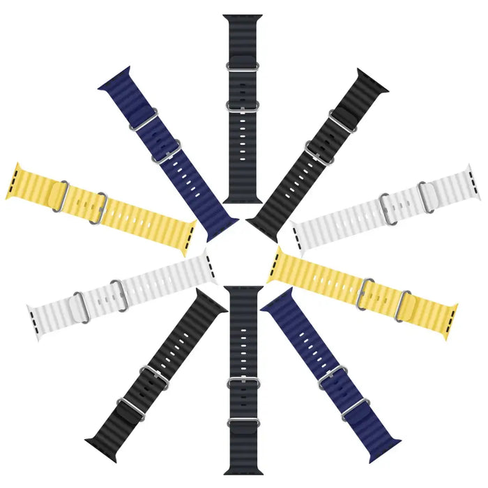 Dux Ducis Strap Watch Strap 9 / 8 / 7 / 6 / 5 / 4 / 3 / 2 / SE (41 / 40 / 38mm) Silicone Band Bracelet White (OceanWave