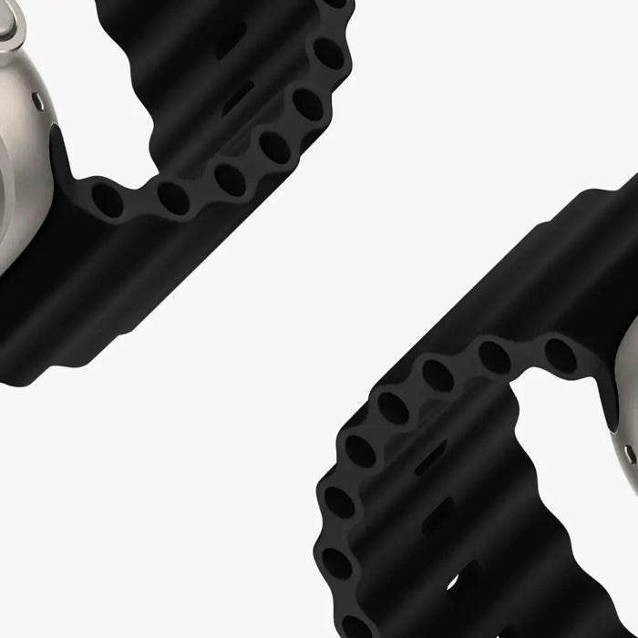 Dux Ducis Strap Watch 9 / 8 / 7 / 6 / 5 / 4 / 3 / 2 / SE (45 / 44 / 42mm) Silicone Band Bracelet Black (OceanWave