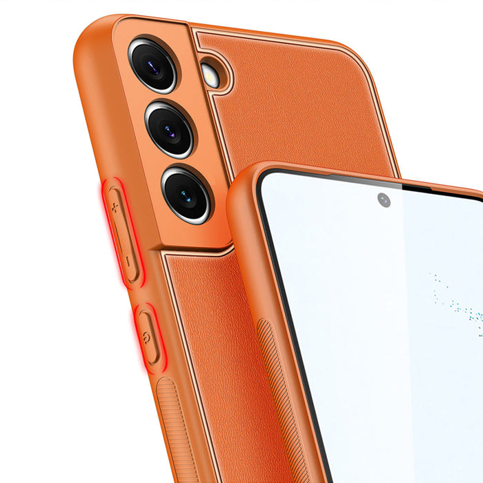 Dux Ducis Yolo elegant cover made of ecological leather for Samsung Galaxy S22 + (S22 Plus) orange - Cell phone cases