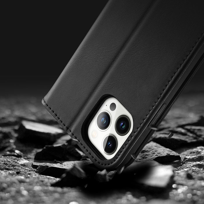 Dux Ducis Hivo Leather Flip Cover Genuine Leather Wallet for Cards and Documents iPhone 14 Pro Max Brown