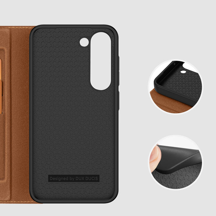Dux Ducis Skin X2 case Samsung Galaxy S23+ flip case wallet stand brown