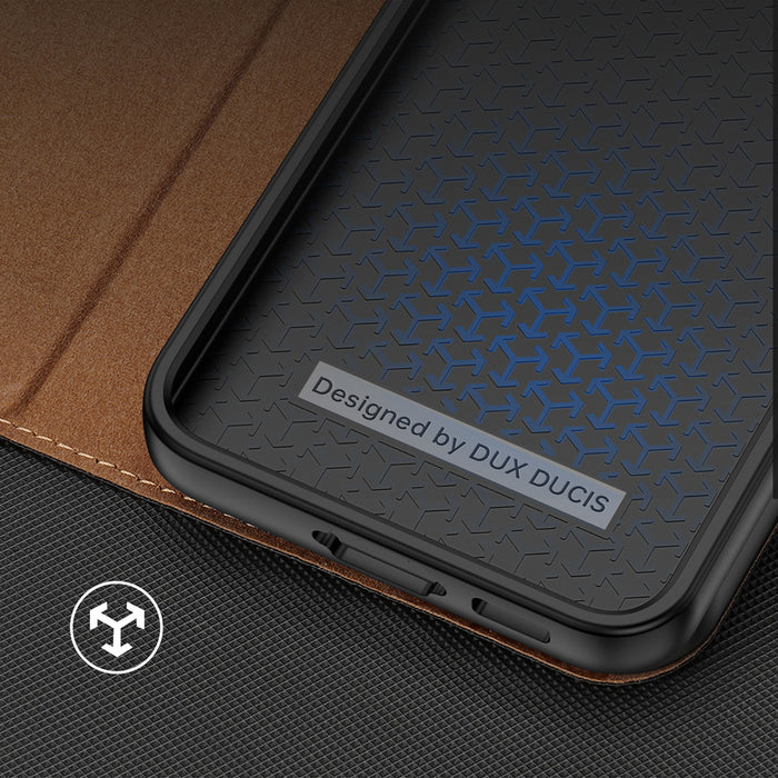 Dux Ducis Skin X2 case Samsung Galaxy S23+ flip case wallet stand brown