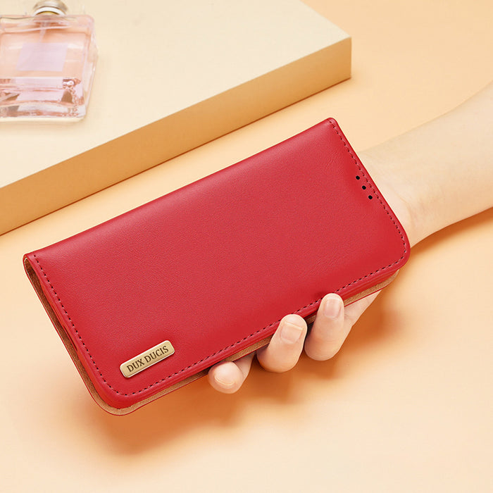 Dux Ducis Hivo case Samsung Galaxy S23+ flip cover wallet stand RFID blocking red