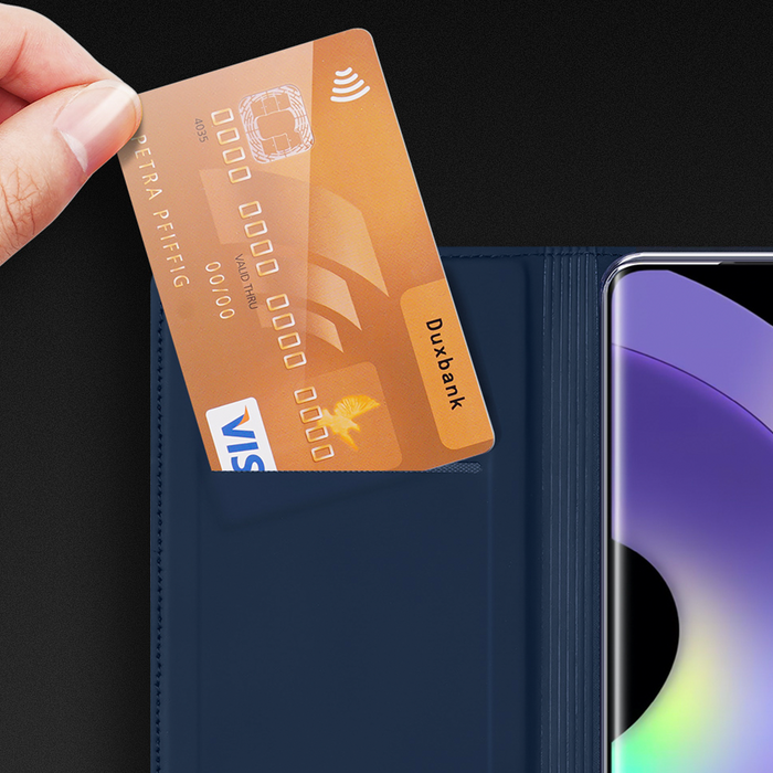 Dux Ducis Skin Pro Case for Realme 10 Pro Flip Card Wallet Stand Blue