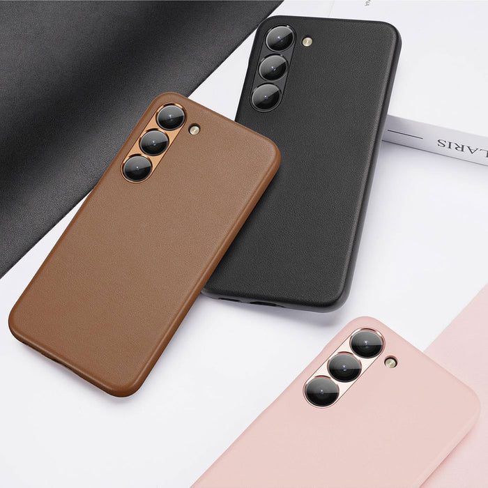 Dux Ducis Grit case for Samsung Galaxy S23+ elegant case made of artificial leather brown