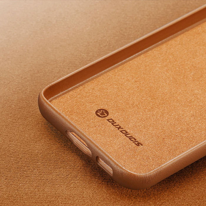 Dux Ducis Grit case for Samsung Galaxy S23+ elegant case made of artificial leather brown