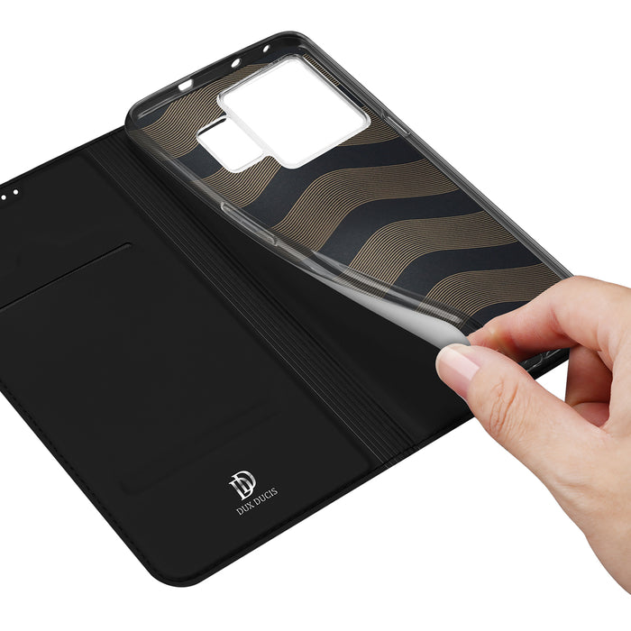 Dux Ducis Skin Pro Case For Realme GT Neo 5 / Realme GT3 Flip Cover Card Wallet Stand Black