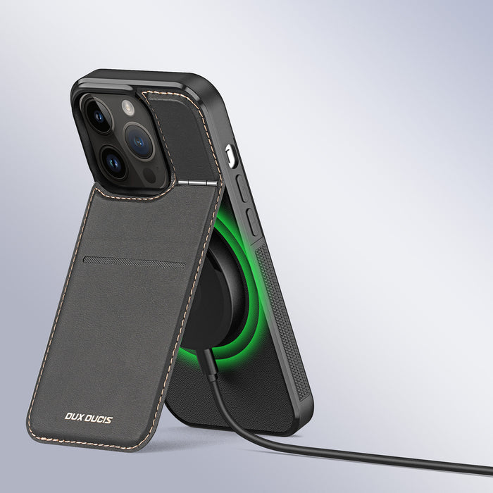 3in1 Wallet Case with Stand for iPhone 13 Pro MagSafe RFID Blocker Dux Ducis Rafi Mag - Black